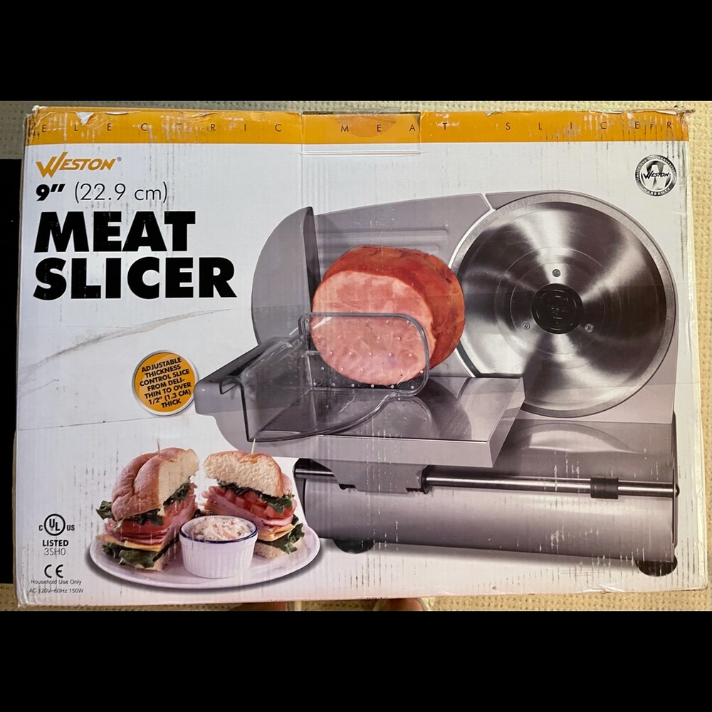 Weston Meat Cheese Slicer 9” UL approved. Adjustable Thickness; 150w. New